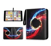 ZHUIYIWIN 9-Pocket Trading Card Zip Binder,900 Pockets Card Binder Folder, PU Leather Card Folder Trading for Collectible Games, Sports, TCG (Electron, 9-Pocket)