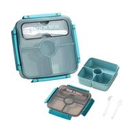 ZHUIYIWIN Bento Box Lunch Boxes, 1200ML Stackable with 4 Compartments for Kids Adults, Lunchbox, Divided Food Storage Containers for School Work Travel l, Blue