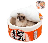 ZHUIYIWIN Cat Beds for Indoor with Anti-Slip Bottom, Cat Cave Bed, Hideaway Warm Comfortable, Kitty Caves & Houses for Multi Small Pet Large Kitty, Puppies, Rabbits, Orangish, M