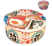 ZHUIYIWIN Cat Beds for Indoor with Anti-Slip Bottom, Cat Cave Bed, Hideaway Warm Comfortable, Kitty Caves & Houses for Multi Small Pet Large Kitty, Puppies, Rabbits (Ramen, M)
