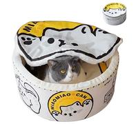 ZHUIYIWIN Cat Beds for Indoor with Anti-Slip Bottom, Cat Cave Bed, Hideaway Warm Comfortable, Kitty Caves & Houses for Multi Small Pet Large Kitty, Puppies, Rabbits, Yellow, S