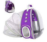 ZHUIYIWIN Cat Carrier Backpack, Expandable Cat Carrier Backpack, Ventilated Cat Bubble Backpack for Pet, Pet Carrier for Travel Hiking Walking Camping (Purple, Rear Extension)