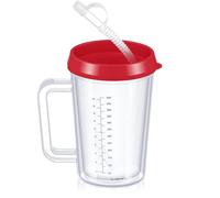 ZHUIYIWIN Disabled Adults Drinking Cup/Beaker/Mug/Sippy Cup, Adult Drinking for Disabled Adults Cup Water Bottle for The Elderly, Vulnerable and Disabled (1, Red)