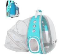 ZHUIYIWIN Expandable Cat Carrier Backpack, Pet Carrier Backpack Front/Back Pack, Portable Breathable Rucksack, Pet Carrier for Travel Hiking Walking Camping (Light Blue, Back Expand)