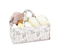 ZHUIYIWIN Nappy Caddy Organiser, Nursery Storage, Newborn Essentials for Diaper Caddy with Detachable Compartments, Baby Essentials for Newborn, Cotton Woven Rope Nappy Organiser (Chrysanthemum)