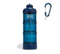 ZHUIYIWIN Three-Piece Set of Sports Protein Powder Storage Containers, Small Plastic Airtight Food Storage Container for Protein Shakes, Whey & Vegan Powders, Capsules & Tablets (Blue)