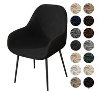 ZHUIYUAN Curved Back Chair Covers Dining Chairs Cover Velvet Soft Stretch Mid Century Modern Accent Chair Slipcover for Kitchen Living Room