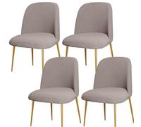 ZHUIYUAN Curved Back Dining Chair Covers, Set of 4, Khaki, Formal, 360° Protection, Wear-Resistant, Easy to Install, Non-Slip, Breathable, Skin-Friendly, Polyester
