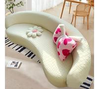 ZHUIYUAN Semi-Circular Curved Sofa Cover, High Stretch Sofa Cover with Elastic Bottom, Curved Couch Cover Non-Slip Modern Cloud Sectional Sofa Slipcover