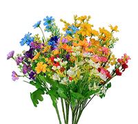 Zhujiehigh 6 Pcs Artificial Flowers, Decorative Artificial Silk Flowers, Faux Fake Daisy Wildflowers, Greenery Shrubs Bushes Flowers Plants Bouquets for Indoor Outdoor, Home Decorations
