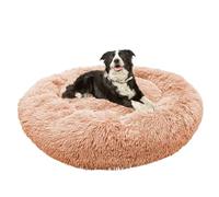 ZHULONGRUSHUI Fluffy Dog Bed, Anti-Anxiety, Round Plush Donut Pet Bed, Washable Non-Slip Nest, Calming Donut Pet Bed XL/XXL/XXXL for Medium Large Dogs Cats (Champagne,80x80x20cm (L x W x H))