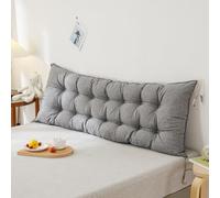 ZHULONGRUSHUI Rectangle Headboard Pillow,Back Cushion for Bed Couch Reading Cushion with Fixing Ties,Comfortable Cushion for Tatami Bay Window Bench Chair (120 * 50cm,Grey)