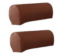 ZHULONGRUSHUI Stretch Sofa Armrest Protectors, Waterproof Slipcovers - 2pcs PU Leather Arm Covers for Chairs, Sofas & Recliners (Orange)