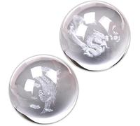 Zhuluck 2 Pcs Baoding Balls for Hand Therapy Chinese Health Exercise Stress Balls Dragon Crystals Balls for Hand Massage,Stress Relief and Exercise Massage Tools (1.58inch Dragon Balls)