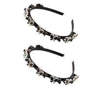 Zhuluck 2Pcs Black Butterfly Hairband with Clips Braided Headband Double Bangs Weave Twist Plait Hairstyle Hairpin Fashion Hair Accessories for Women Girls