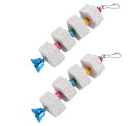 Zhuluck 2Pcs White Bird Beak Grinding Stone Chewing Toys Bird Beak Grinding Stone for Parrots Hamsters and Other Small Animals Pet Supplies Small in Size
