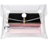 Zhuluck Mini PVC Makeup Bag Small Clear Plastic Cosmetic Organizer Bag Pouch with Snap Closure for Vacation Travel, Bathroom and Organizing Makeup Bag Tools Accessories, Clear, Mini