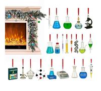 ZHUMCCY 2025 Chemistry Christmas Advent | 2D Acrylic Seasonal Decorations | 24 Days Hangable Ornament Countdown Calendar | for Home Decorators Front Door Office Living Room Study Garden Backyard