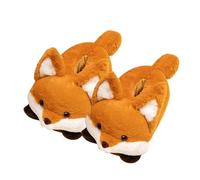 ZHUMCCY Animal Plush Slippers - Red Panda & Fox Slippers for Women, Non-Slip, Comfy & Cozy for Cold Winter