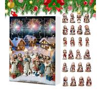 ZHUMCCY Christmas Countdown Calendar - 2025 Christmas 2d Acrylic Jesus Charm Calendar,Cute Pendant Holiday Decor for Collectors Wall Door Entryway Indoor Party Home Festival