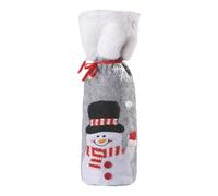 ZHUMCCY Christmas Fabric Wine Bottle Covers - Cute Drawstring Holiday Decoration - Wine Bottle Cover for Christmas | for Wedding Travel Party New Year Family Gathering