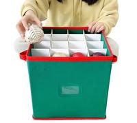 ZHUMCCY Christmas Ornament Storage Box | Christmas Box Stores 64 Ornaments,Foldable Children's Toys Case | for College Dorm Holiday Moving Home RV Clothes Socks Toys Women Men