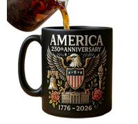 ZHUMCCY Coffee Mug - 11 oz Ceramics Mug | 250th Flag & Eagle Design Cultural Symbol with Handle Cup for Adults Men Women Hot Tea Travel