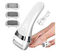 ZHUMCCY Electric Foot File | Battery Display Rechargeable with 3 Heads - Electric Callus Remover for Feet | for Cracked Hard Dead Skin Heel Care Home Travel Spa Women Men Birthday Christmas