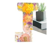 ZHUMCCY Flower Letter Night Light, Dried Flower Resin Night Lamp Floral Resin Letter Night Light Creative Table Light Night Lamp for Bedroom, Living Room