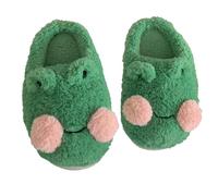 ZHUMCCY Frog Plush Slippers - Cute & Cozy House Slippers for Girls & Women