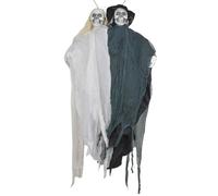 ZHUMCCY Halloween Hanging Skeleton Ghost Decoration, Halloween Hanging Ghost Decor Vintage Scary Props With Sound Bride Groom For Yard Home House Indoor Wall Outdoor Garden, 110x70cm