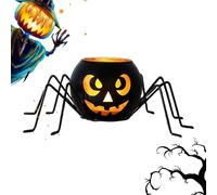 ZHUMCCY Halloween Tea Light Holder - Spider Pumpkin Table Decor,Desktop Holiday Candle Holder | for Homeowners Apartment Dining Room Bedroom Study Event Planner Front Porch Garden