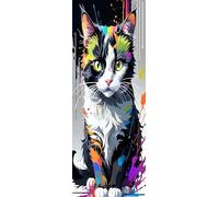 ZHUMUTO Extra Large 5D Diamond Art Painting Kits for Adults,23.6x63inch/60x160cm Extra Large Crystal Art Kits for Adults,Cat A Round Full Drill Picture for Home Wall Decor