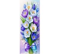 ZHUMUTO Extra Large 5D Diamond Art Painting Kits for Adults,23.6x63inch/60x160cm Extra Large Crystal Art Kits for Adults,Flowers A Round Full Drill Picture for Home Wall Decor