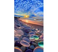 ZHUMUTO Large 5D Diamond Art Painting Kits for Adults,27.5x15.7inch Large Crystal Art Kits for Adults,Landscape Beach Sunset Round Full Drill 70x40cm Picture for Home Wall Decor