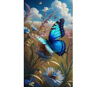 ZHUMUTO Large 5D Diamond Art Painting Kits for Adults,27.5x15.7inch Large Crystal Art Kits for Adults,Butterfly C Round Full Drill 70x40cm Picture for Home Wall Decor