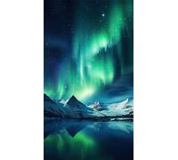 ZHUMUTO Large 5D Diamond Art Painting Kits for Adults,27.5x15.7inch Large Crystal Art Kits for Adults,Landscape Aurora B Round Full Drill 70x40cm Picture for Home Wall Decor