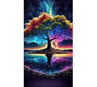 ZHUMUTO Large 5D Diamond Art Painting Kits for Adults,27.5x15.7inch Large Crystal Art Kits for Adults,Tree of Life Round Full Drill 70x40cm Picture for Home Wall Decor