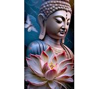 ZHUMUTO Large Diamond Art Painting Kits for Adults,15.7x27.5inch/40x70cm Large Crystal Art Kits for Adults,Buddha C Round Full Drill Picture for Home Wall Decor