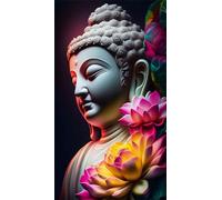 ZHUMUTO Large Diamond Art Painting Kits for Adults,15.7x27.5inch/40x70cm Large Crystal Art Kits for Adults,Buddha B Round Full Drill Picture for Home Wall Decor