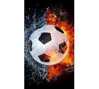 ZHUMUTO Large Diamond Painting Kits for Adults Fire Water Soccer Ball