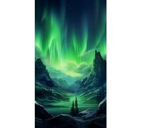 ZHUMUTO Large Diamond Painting Kits for Adults Northern Lights Mountain | 5D Diamond Art Kit 15.7x27.5 inch/40x70 cm, DIY Diamond Painting with 2 Tool Sets, Aurora Landscape Wall Decor