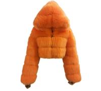 ZHUNASHOW Faux Fur Women's Winter Warm Jacket Shawl Wrap Stole Shrug Wedding Cover Up Coat Outerwear Sweater, Orange, 4XL