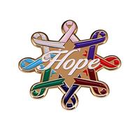 zhuoaquong Multicolour Hope Ribbon Brooch Pin Cancer Awareness Rainbow Ribbon Drip Oil Enamel Pin Inspirational Jewelry Gift