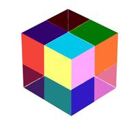 ZhuoChiMall CMY Mixing Color Cube,Acrylic Prism, Colorful Decor for Home or Office, STEM/STEAM Learning Cube 1.57 inch (40mm)