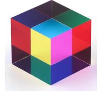 ZhuoChiMall CMY Mixing Color Cube, The Original Cube, 40mm (1.57 inch) Acrylic Cube Prism, CMYcube for Home or Office décor, STEM/STEAM Toys, Science Learning Cube for Kids