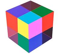 ZhuoChiMall CMY Mixing Colour Cube, 3.15 inch (80mm) Acrylic Mixing Color Cube Prism for Physics Education Learning and Office Desktop Decor, Scientific Toys and Gifts for Kids