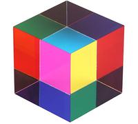 ZhuoChiMall CMY Mixing Colour Cube, 50mm (2 inch) Acrylic Cube Prism, CMYcube for Home or Office décor, STEM/STEAM Desktop Toys, Science Learning Educational Gift for Kids