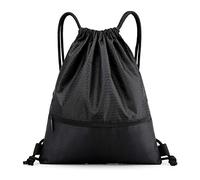 zhuochuan Sports Drawstring Bag, 42 x 50 cm Waterproof Foldable Drawstring Training Bag Unisex for Football Basketball Swimming Gym Beach Pool Camping - Black