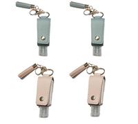 ZHUOEEDAAY Refillable Travel Bottles Empty Leakproof Plastic Travel Bottle with Leather Keychain Oil for Hand Sanitizer, Travel, Outdoor Activities, School (4)